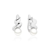 Cercei argint cu perle naturale albe si tortite DiAmanti SK25362EL_W-G Cercei argint cu perle naturale albe si tortite DiAmanti SK25362EL_W-G